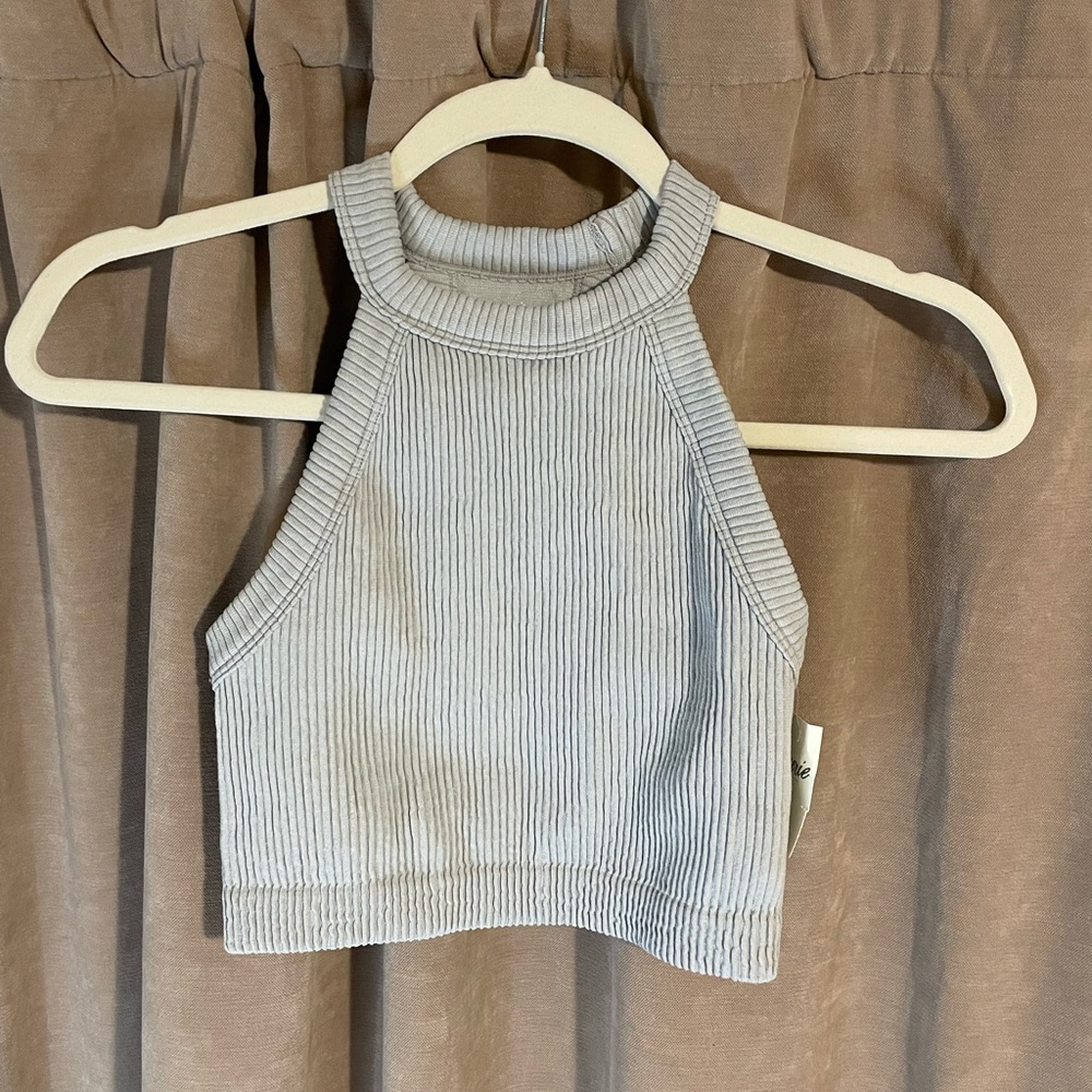 NWT AERIE - cropped ribbed halter tank-top